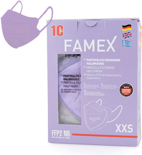 Famex Kids Mask FFP2 NR XXS Protective Mask Purple 1pcs