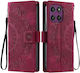 Mandala Flower Brieftasche Burgundisch (Motorola Edge 60 Pro)