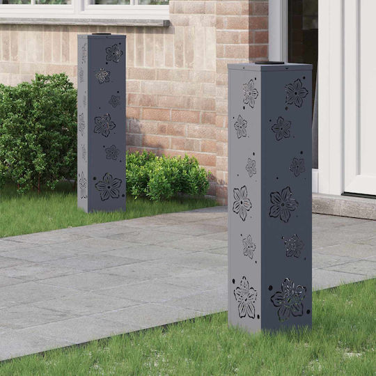 vidaXL Set 2 Solarleuchten Straßenleuchte Warmes Weiß mit Fotokontakt 18cmx18cmx80cmcm