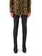 Faux Damen Hoch tailliert Stoff Hose mit Gummizug in Schlanker Passform Brown