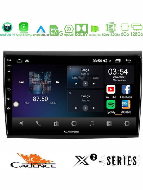 Cadence Car Audio System for Fiat Bravo 2007-2015 (Bluetooth/USB/WiFi/GPS/Apple-Carplay/Android-Auto) with Touch Screen 9"