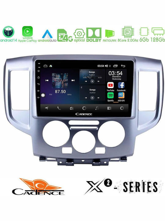 Cadence Auto-Audiosystem für Nissan NV200 2009 2019 (Bluetooth/USB/WiFi/GPS/Apple-Carplay/Android-Auto) mit Touchscreen 9"