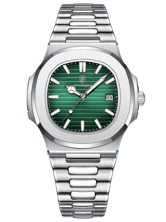 Poedagar Herrenuhr 43mm Batterie mit Metallarmband