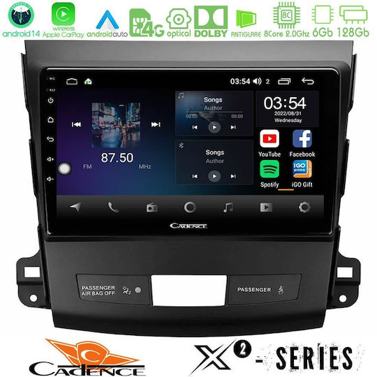 Cadence Ηχοσύστημα Αυτοκινήτου για Peugeot 4007 Mitsubishi Outlander Citroen C-Crosser 2007-2012 (Bluetooth/USB/WiFi/GPS/Apple-Carplay/Android-Auto) με Οθόνη Αφής 9"