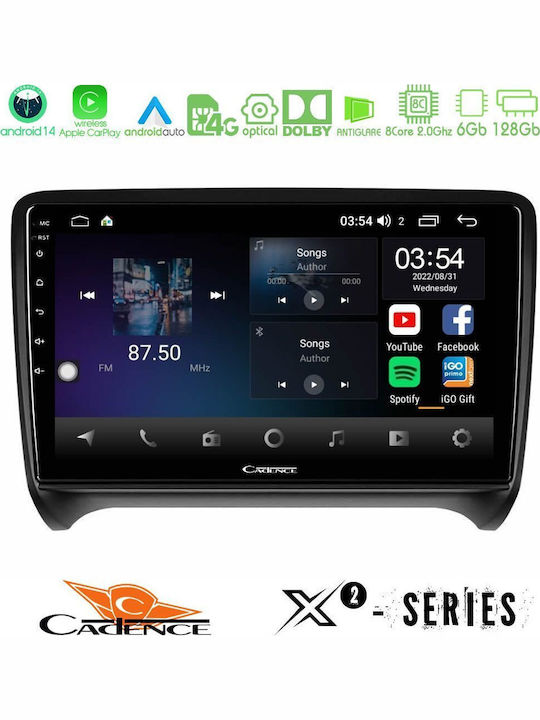 Cadence Auto-Audiosystem für Audi E-Commerce-Website 2006-2013 (Bluetooth/USB/WiFi/GPS/Apple-Carplay/Android-Auto) mit Touchscreen 9"
