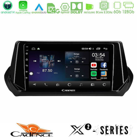 Cadence Ηχοσύστημα Αυτοκινήτου για Peugeot 208 2019-2023 (Bluetooth/USB/WiFi/GPS/Apple-Carplay/Android-Auto) με Οθόνη Αφής 9"