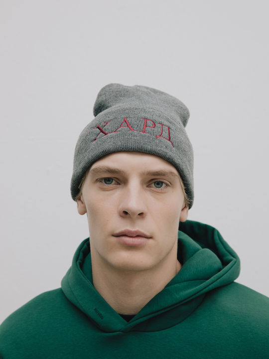 Beanie Unisex Σκούφος Πλεκτός σε Γκρι χρώμα