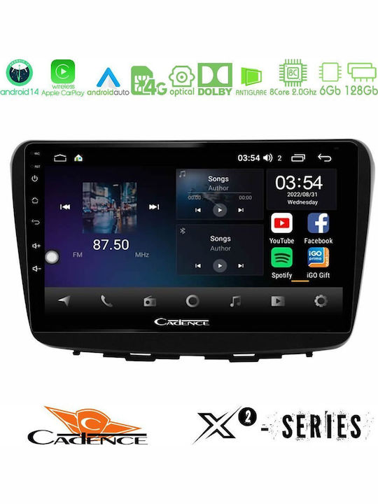 Cadence Car Audio System for Suzuki Baleno 2016-2021 (Bluetooth/USB/WiFi/GPS/Apple-Carplay/Android-Auto) with Touch Screen 9"