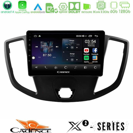 Cadence Auto-Audiosystem für Ford Transit 2014-2020 (Bluetooth/USB/WiFi/GPS/Apple-Carplay/Android-Auto) mit Touchscreen 9"