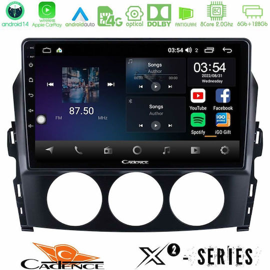 Cadence Автомобилна Аудио Система (Блутут/USB/WiFi/GPS/Apple-Carplay/Android-Auto) с Тъчскрийн 9"