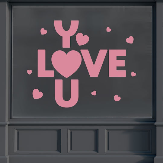 Schaufenster- und Wandsticker Valentinstag Kreuzworträtsel 120x150cm