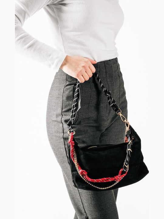 The Shoemart Women's Shoulder Bag Suede Black