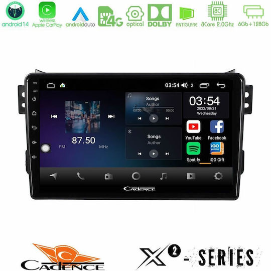 Cadence Car Audio System for Opel Agila Suzuki Splash 2008-2014 (Bluetooth/USB/WiFi/GPS/Apple-Carplay/Android-Auto) with Touch Screen 9"