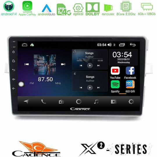 Cadence Ηχοσύστημα Αυτοκινήτου για Toyota Verso 2009-2018 (Bluetooth/USB/WiFi/GPS/Apple-Carplay/Android-Auto) με Οθόνη Αφής 9"