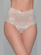 High-waisted Women's String with Lace Beige