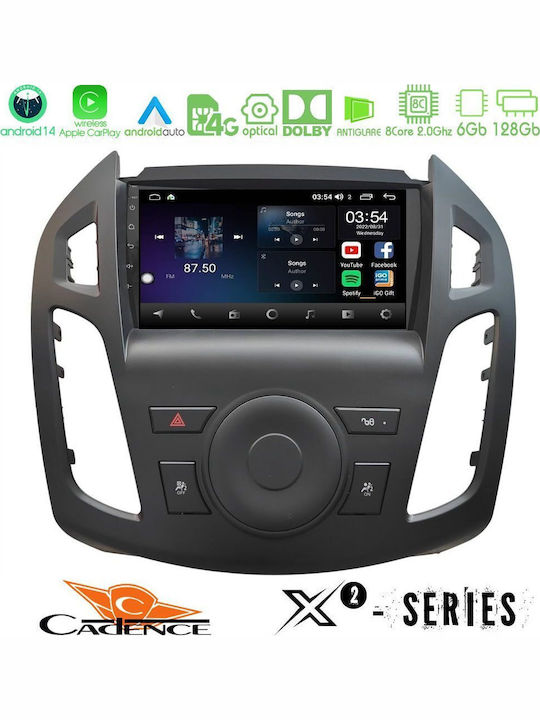 Cadence Car Audio System for Ford Transit Connect / Tourneo Connect 2013-2018 (Bluetooth/USB/WiFi/GPS/Apple-Carplay/Android-Auto) with Touch Screen 9"