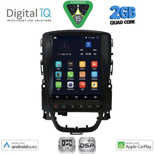 Digital IQ Car Audio System for Opel Astra 2011-2016 (Bluetooth/USB/AUX/WiFi/GPS/Apple-Carplay/Android-Auto) with Touch Screen 9.7"