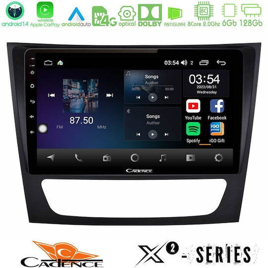 Cadence Auto-Audiosystem für Mercedes-Benz E Klasse / CLS Klasse 2003-2010 (Bluetooth/USB/WiFi/GPS/Apple-Carplay/Android-Auto) mit Touchscreen 9"