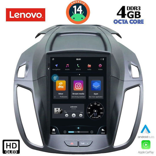 Lenovo Car Audio System for Ford Kuga 2013-2019 (Bluetooth/USB/WiFi/GPS/Apple-Carplay/Android-Auto)
