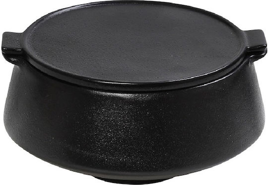Espiel Myanmar Set 2 Pieces General Use Glass Jars with Lid Black 13.2x8x15.5cm 2 Pieces