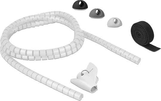 DeLock Cable Support Set with silicone organizers/plastic tie/velcro-type tape White (18392) 5pcs