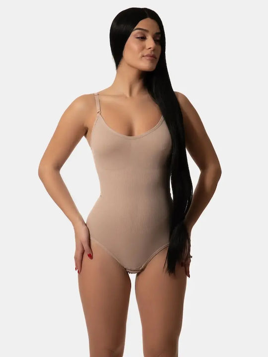 Ganzkörper Shapewear Mit Spitze Beige Größe XL