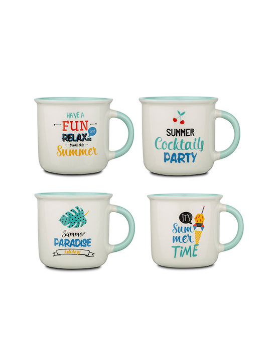 Nava New Bone Mug from Porcelain 380ml 4pcs