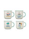 Nava New Bone Mug from Porcelain 380ml 4pcs