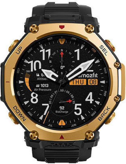Amazfit T-Rex 3 Pro Titanium 44mm Waterproof Smartwatch (Black / Gold)