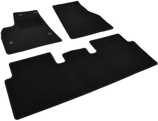 Rigum Satz Vorder- und Hintermatten 3Stück aus Teppichboden Tesla Modell S 2012 Schwarz