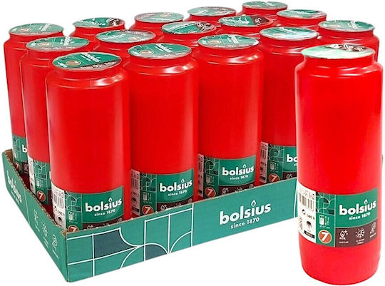 Vegetable Long-Lasting Candle 7 Bolsius 140 Hours Red Box 15 Pieces
