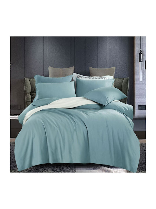 SpitiBazaar Set Cearșafuri King Size cu Elastic 220x240+30cm. Light Mint 4buc