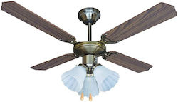 Muhler 105cm Ceiling Fan with Light Fixture Brown / Silver MCF-4042 N Muhler 105cm Ceiling Fan with Light Fixture Brown / Silver MCF-4042 N