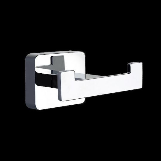 Gloria Ada Bathroom Hook Double with Screws Silver