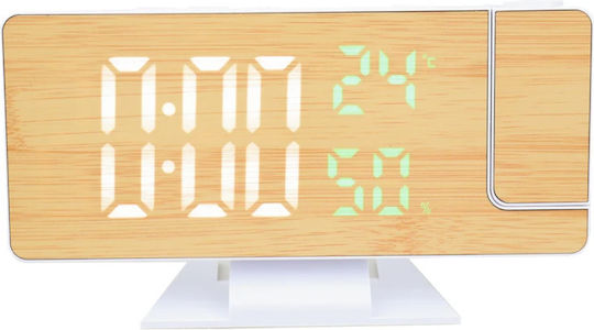 Gaosiio Масови Дигитален Часовник LED Дървен с Будилник DS-5718LW