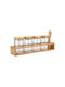 Estia Bamboo Essentials Θήκες Μπαχαρικών Γυάλινες σε Βάση Λευκή 6τμχ