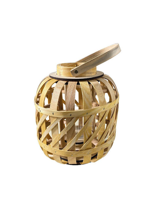Woodwell Lantern Round Laterne Hölzernes Braun 24x24x27cm 1Stück