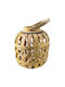 Woodwell Lantern Round Laterne Hölzernes Braun 24x24x27cm 1Stück