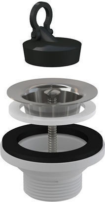Bonomini Plastic Valve Sink with Output 40.5mm Silver