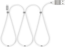 Delight Magnetic USB 2.0 σε micro USB 1.2m Λευκό