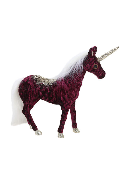 Unicorn Christmas Decorative Figure Unicorn 42x10x33 Polyfoam Burgundy White Gold
