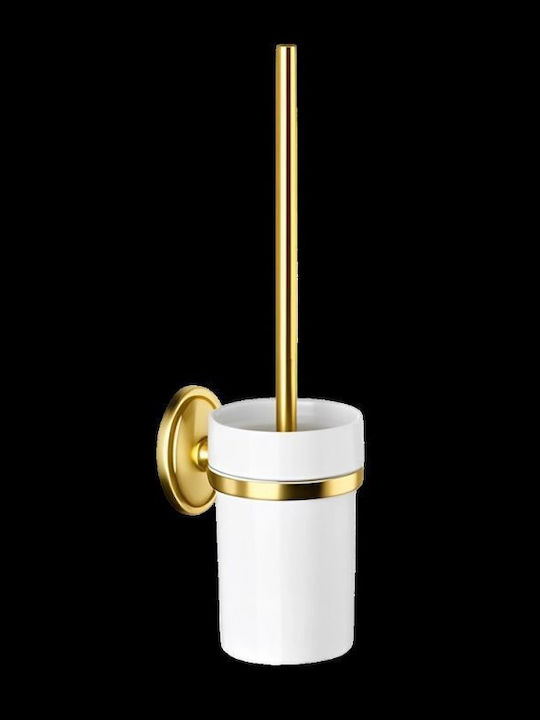 Gloria Porcelain Toilet Brush Gold