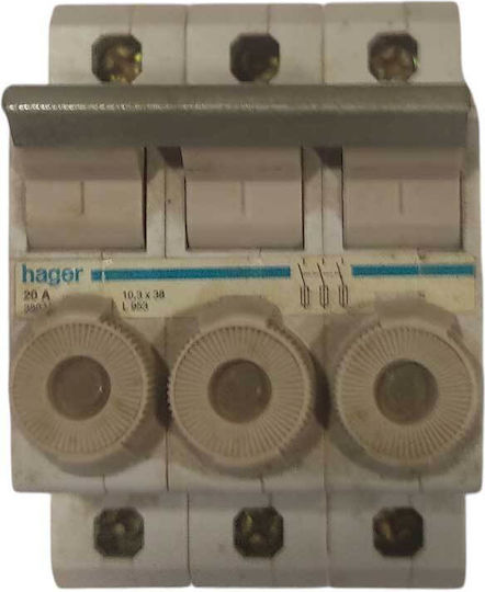 Hager Unterbrechungsschalter Schalter L38-3ρ 20a 10.3x38 L953