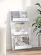 vidaXL PU Magazine Rack White 51x11x102cm