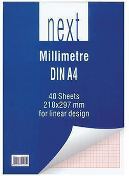 Next Notepad A4 Graph Paper