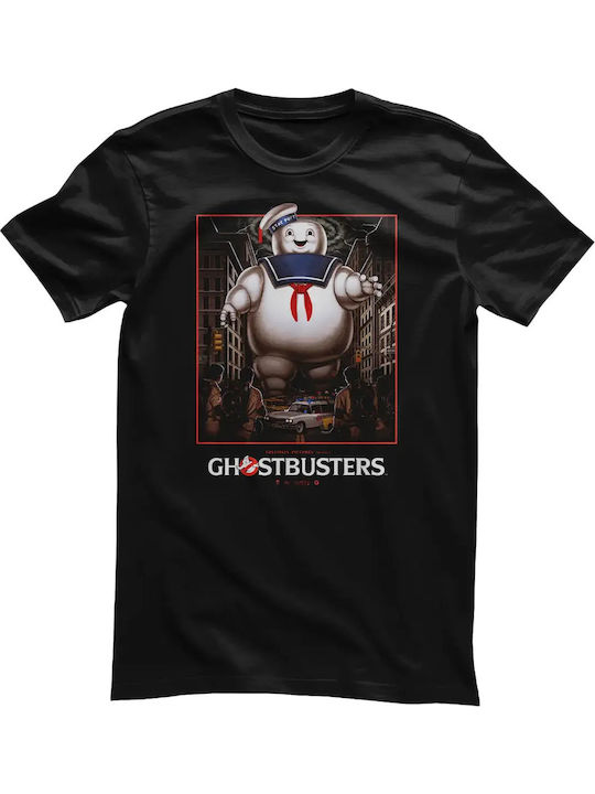 Ghostbusters Stay Puft Marshmallow Man Poster T-shirt Black Sp-1-gb022-bk