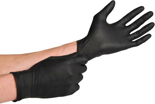 GMT Super Gloves Mănuși Nitril Fără pulbere în Negru Culoare 100buc