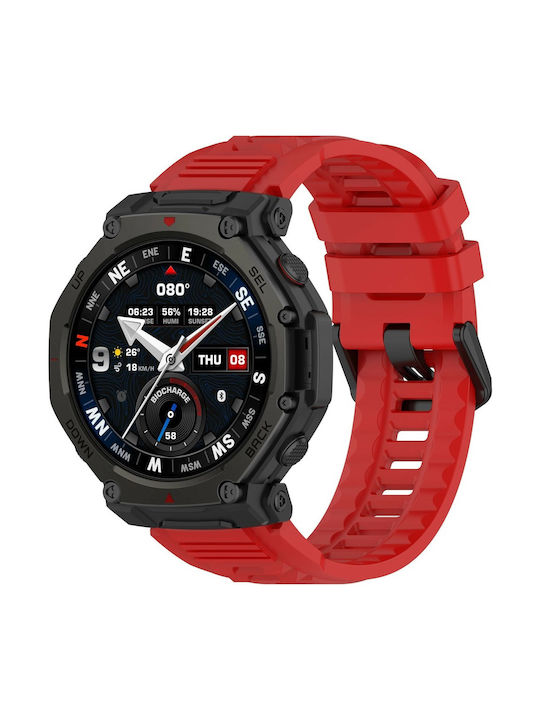 Силиконова Каишка Amazfit T-rex 3 Pro Червена Силиконова Каишка Amazfit T-rex 3 Pro Червена