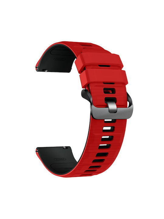 Silicone Universal Strap 22 Mm Red Black