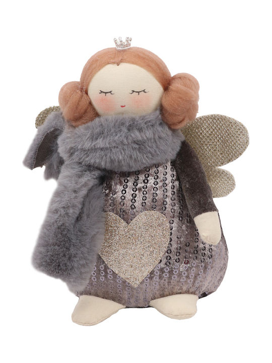 InTheBox Weihnachtliche Stoff Figur Cherub Gray Höhe 16cm